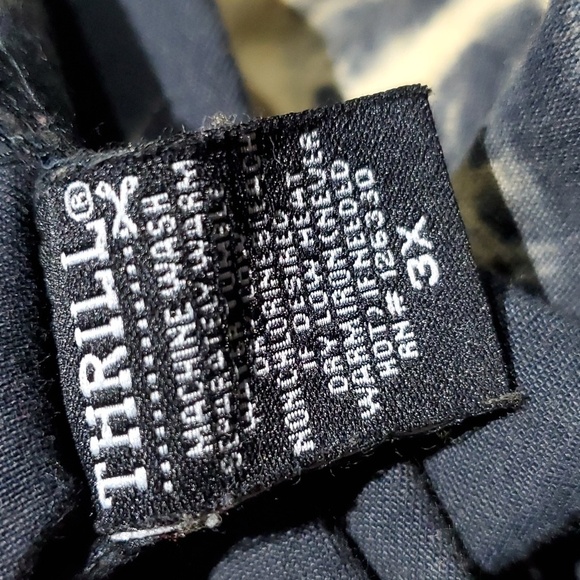 THRILL JEANS PLUS SIZE 3X TIE DYE BUTTON DOWN SHIRT HIGH LOW DISTRESSED RIPS - Picture 12 of 13